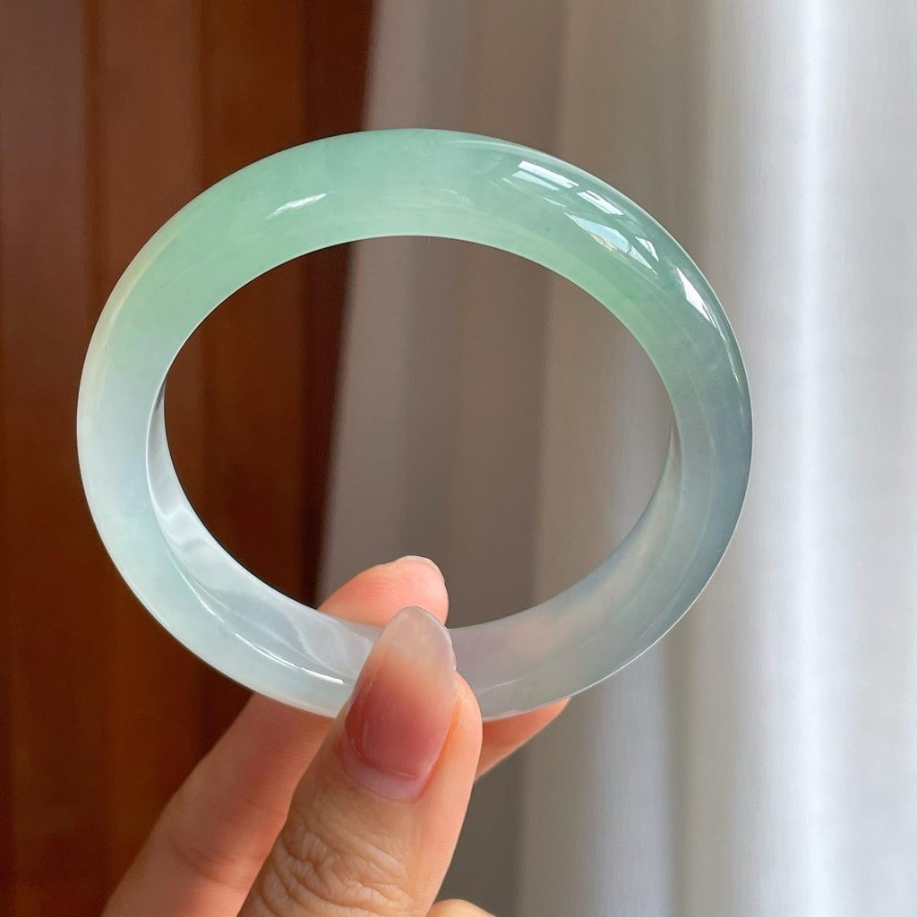 冰种晴底翡翠平安镯（56.5mm）（yc314108）