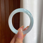 糯冰蓝晴翡翠贵妃镯（53.7mm)（yc424281）