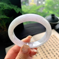 细糯种淡紫罗兰正圈平安镯 56.6圈口 天然缅甸A货翡翠（yc473086）
