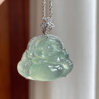 18k金钻镶冰种晴底翡翠佛公（yc263548）