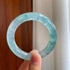冰玻种飘花翡翠圆条手镯（56mm）（yc329516）