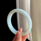 糯冰白月光翡翠平安镯（58mm)（yc342197）