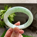 细糯种飘花正圈平安镯55.4圈口 天然缅甸A货翡翠（yc317270）