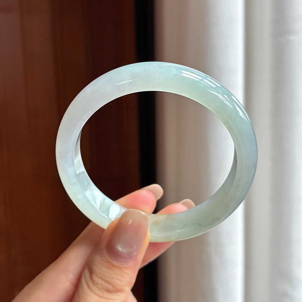 细糯种黄翡正圈平安镯 53圈 天然缅甸A货翡翠（yc441270）