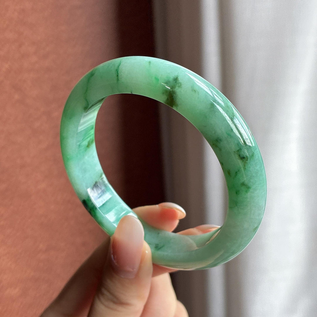细糯冰飘花正圈平安镯 56圈（yc774329）