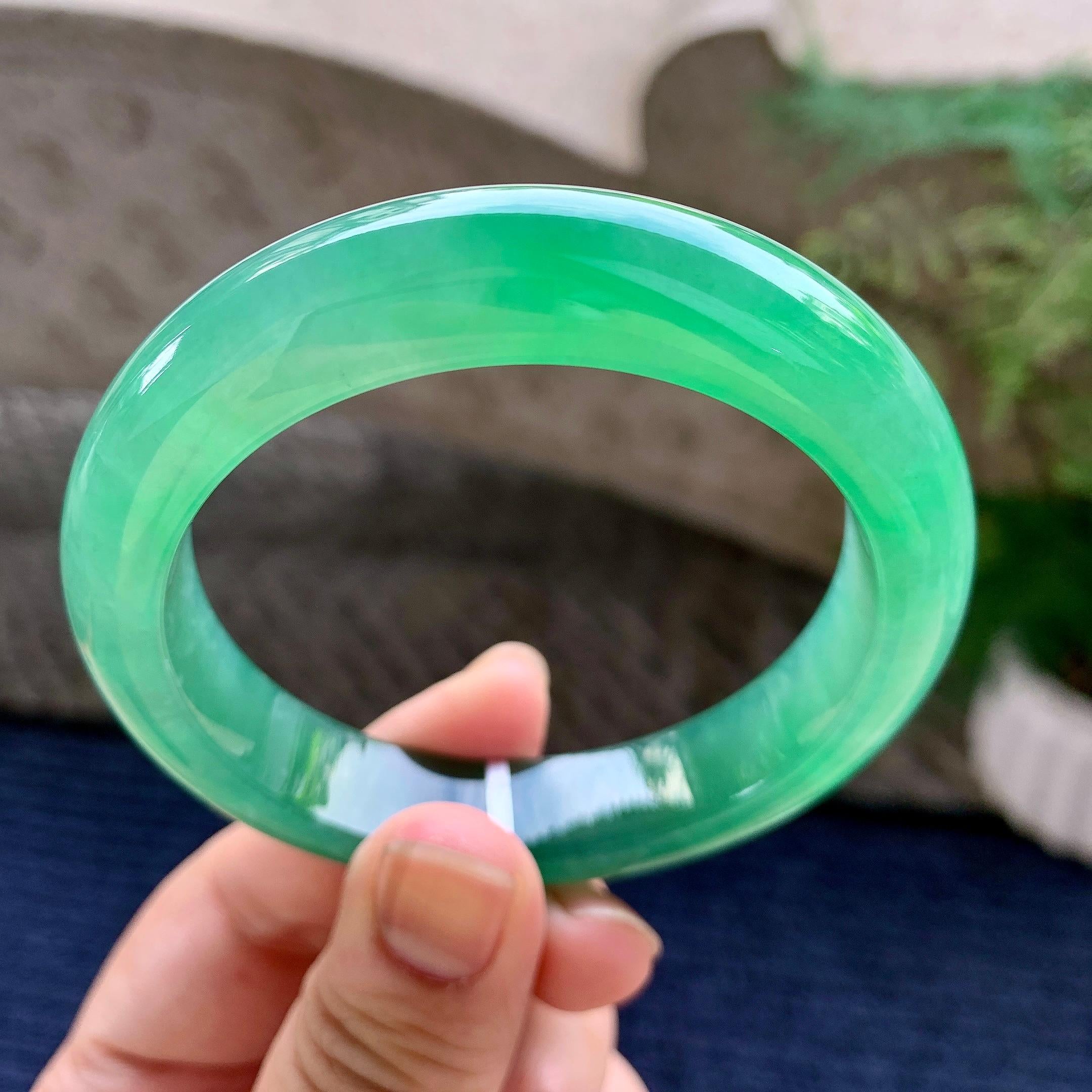 糯冰种晴水平安镯（55.6mm）（yc233891）