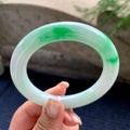 大圈口 细糯种飘阳绿圆条手镯 58.2圈口 天然缅甸A货翡翠（yc464087）