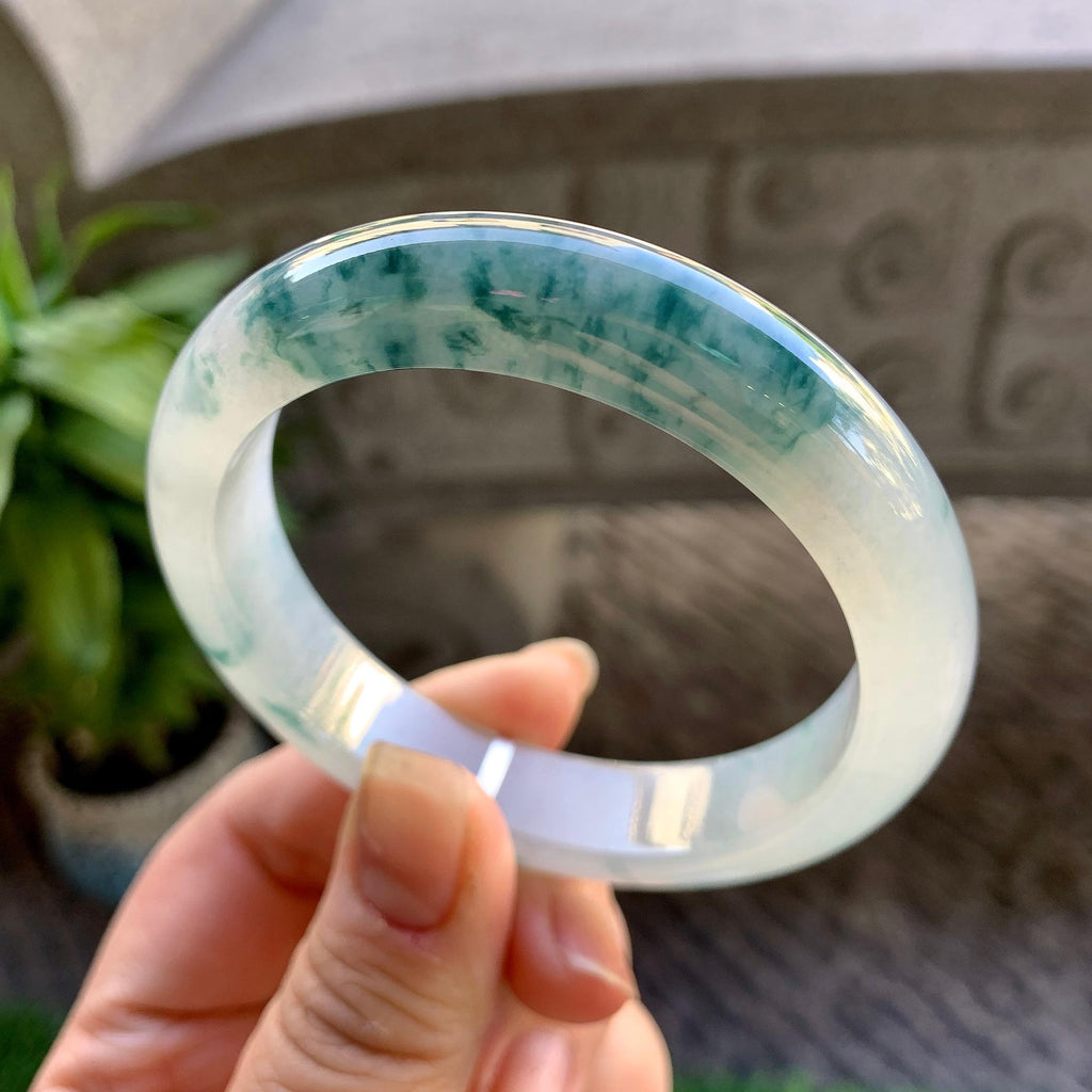 糯冰种飘花平安镯（55.6mm）（yc307322）