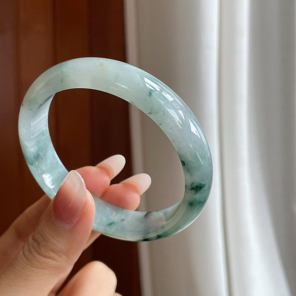 糯冰飘花翡翠平安镯（57.5mm）（yc311289）