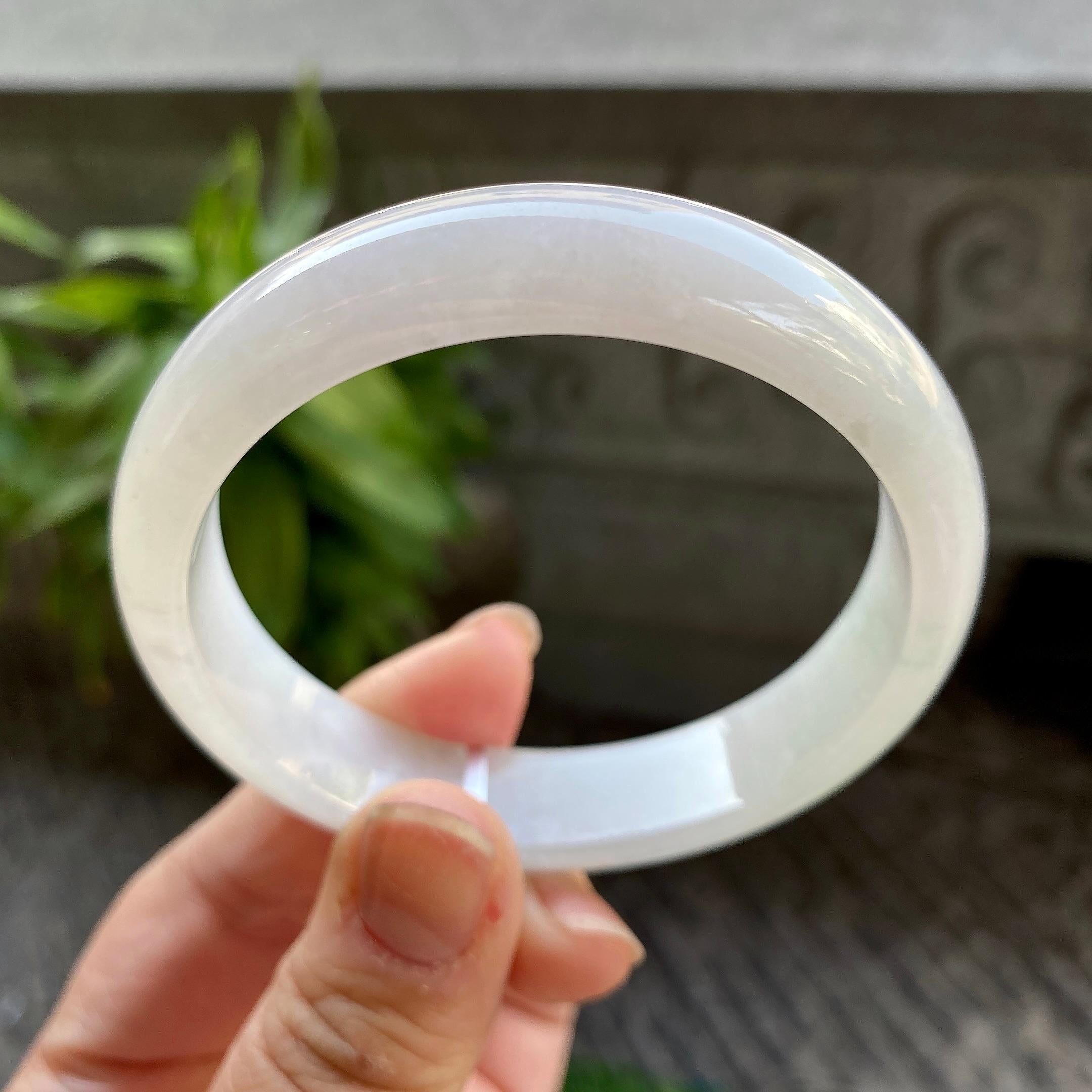 细糯种无色平安镯（56.3mm）（yc311022）