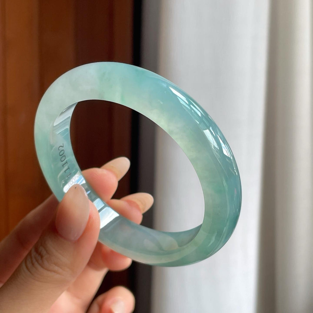 冰种蓝底翡翠平安镯（56.6mm）（yc238193）