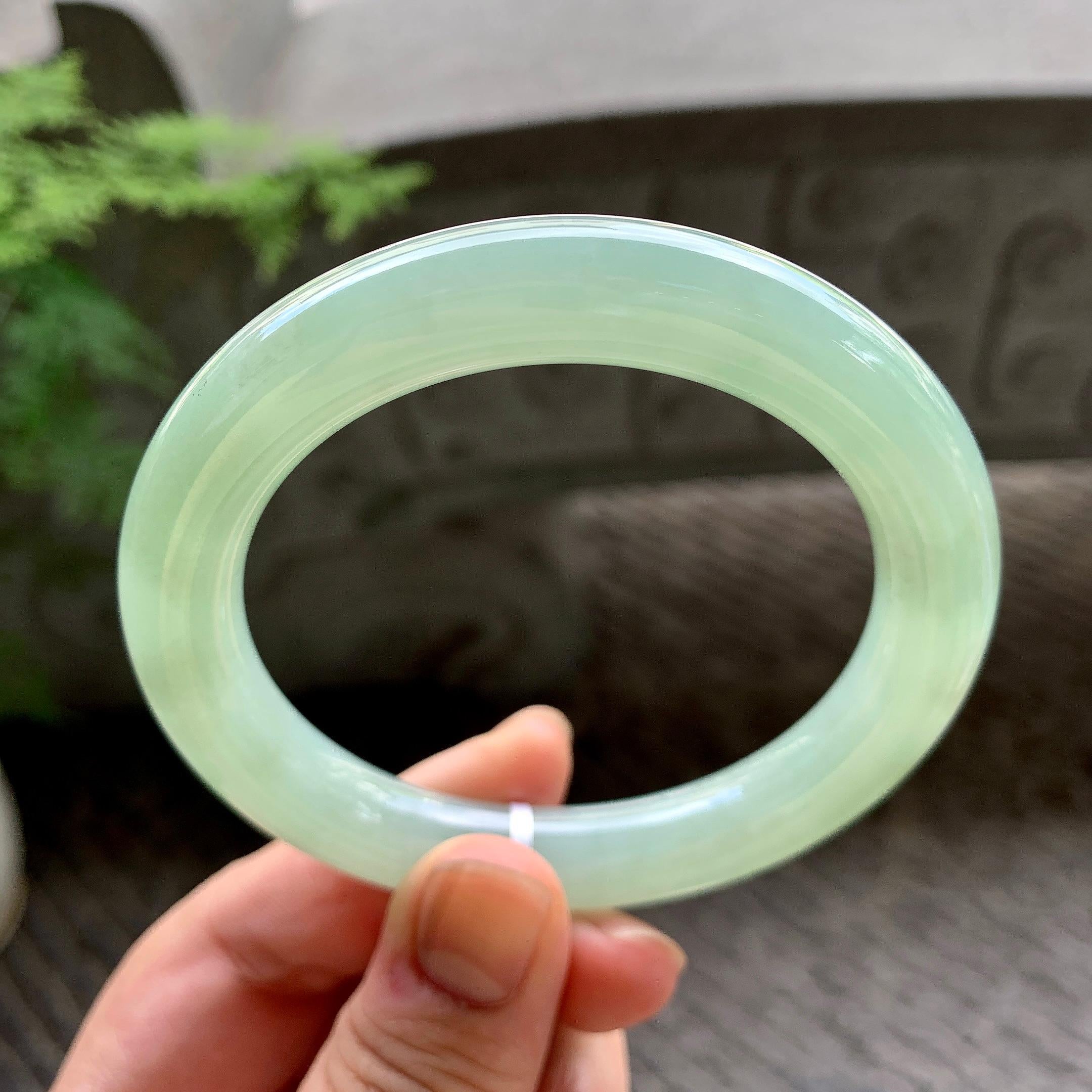 细糯种晴底圆条手镯（56.5mm）（yc202353）