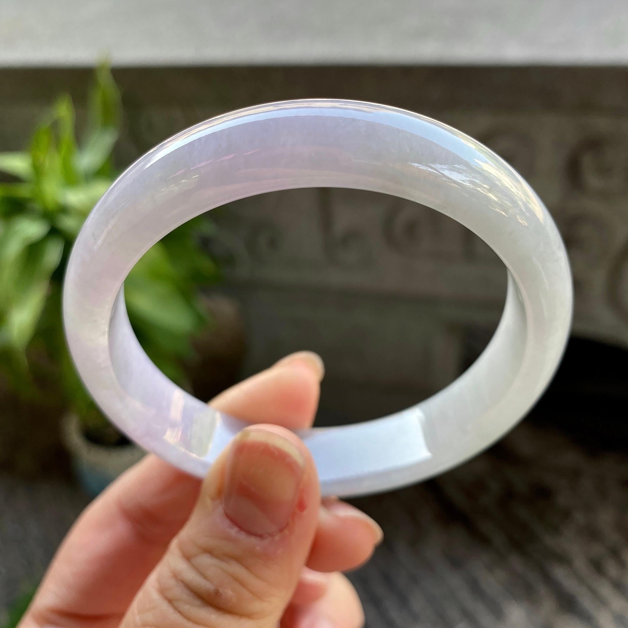 糯种淡紫罗兰平安镯（57mm）（yc311019）