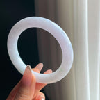 糯冰淡春底翡翠圆条手镯（57.4mm)（yc350480）