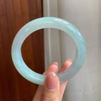 冰种晴底翡翠平安镯（58mm)（yc323652）