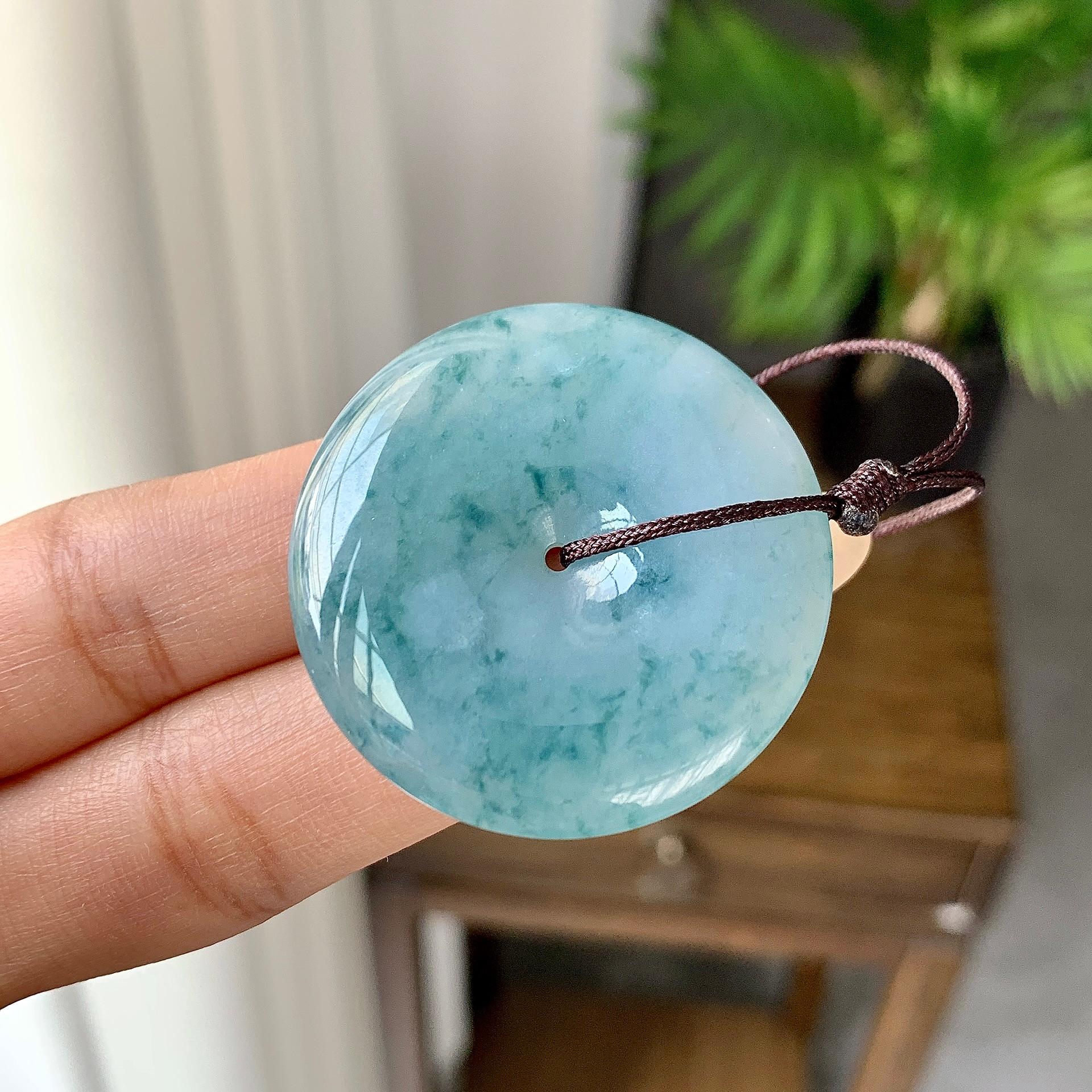 细糯种飘花平安扣吊坠（yc248131）