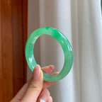 冰种满绿翡翠平安镯（56mm)（yc380001）