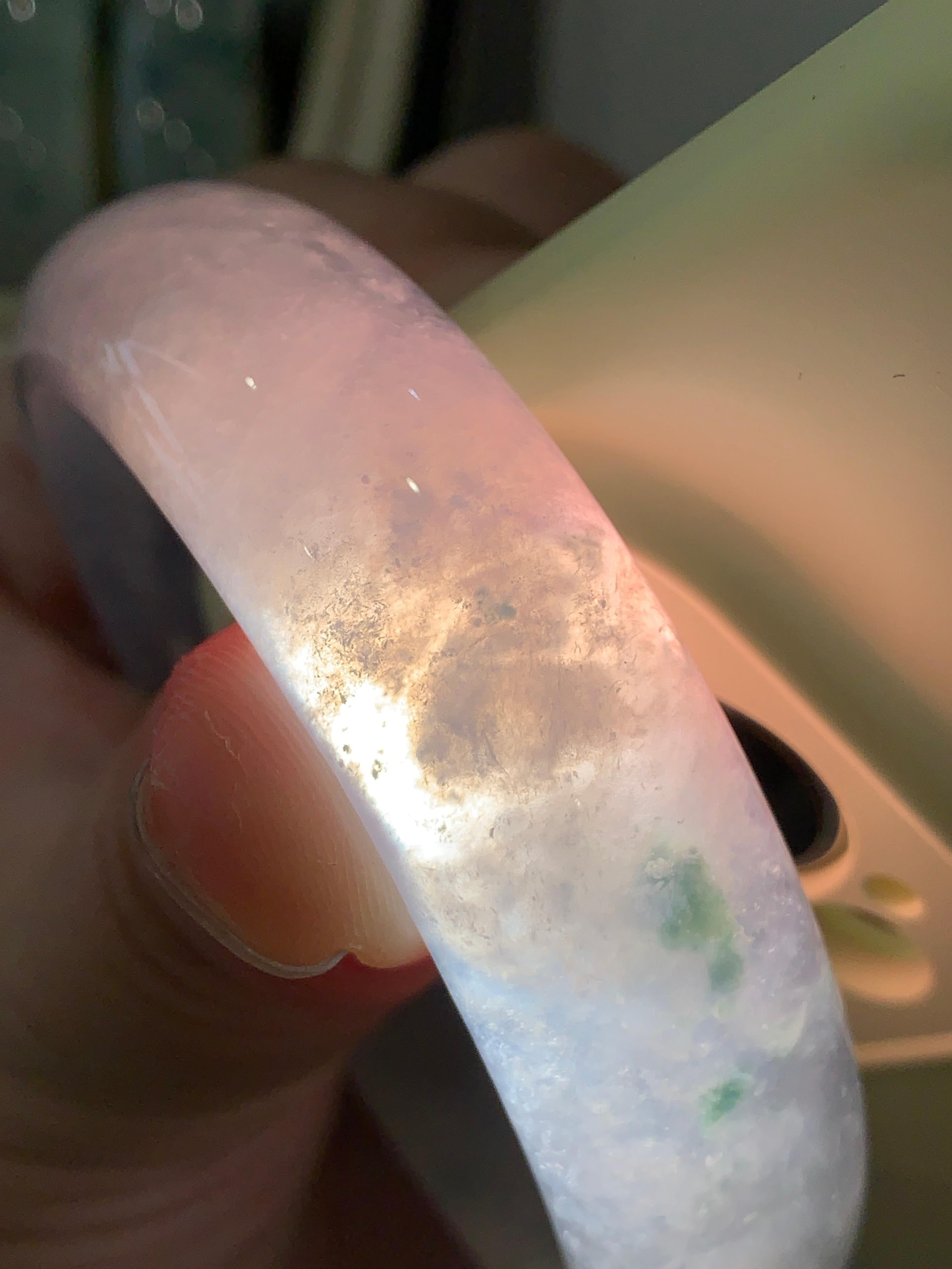 冰种飘花宽版轮胎手镯（58mm）（yc253072）