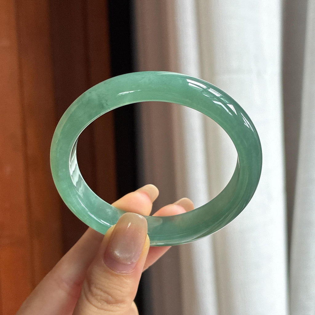 糯冰湖水绿贵妃镯 54圈 天然缅甸A货翡翠（yc454462）