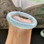 糯冰种飘花圆条手镯（54.2mm）（yc264046）