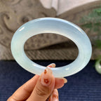 糯冰种带底色圆条手镯（55.4mm）（yc249379）