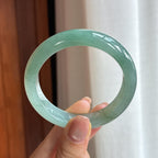 糯冰半山半水平安镯  52圈天然缅甸A货翡翠（yc440161）