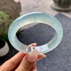 糯冰种带底色平安镯（54.8mm）（yc196489）