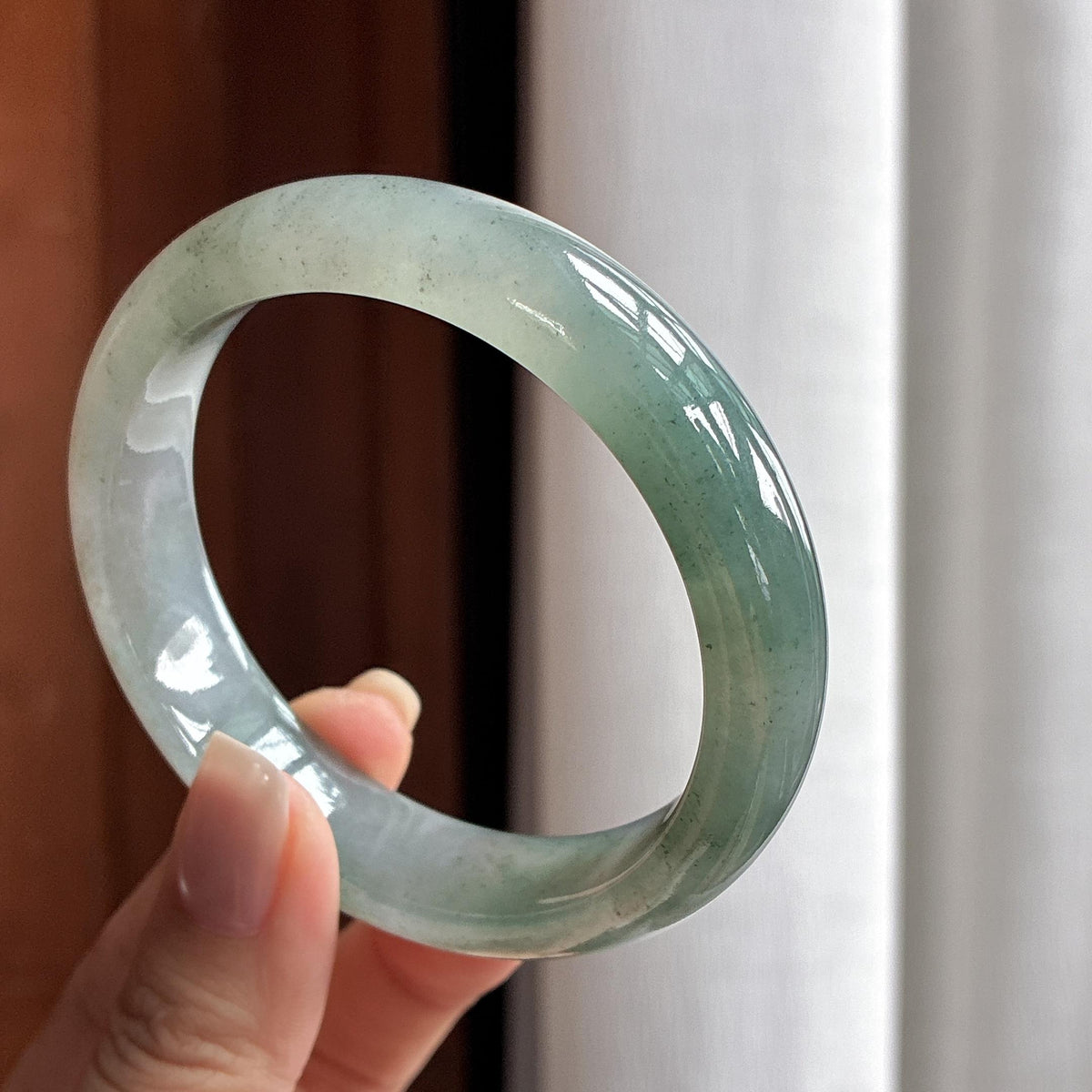 糯冰湖水绿正圈平安镯 59圈（yc708463）