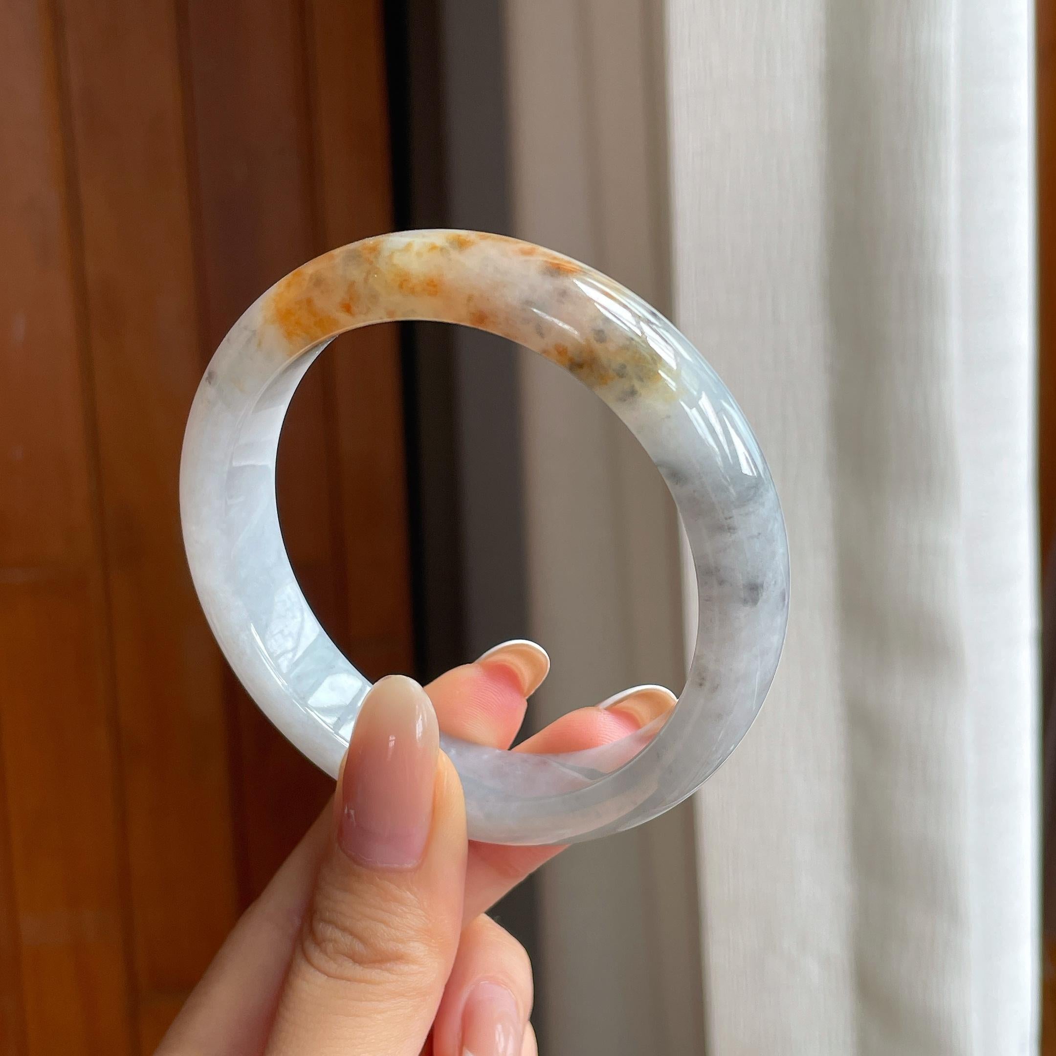 糯冰特色翡翠平安镯（57.2mm)（yc406323）