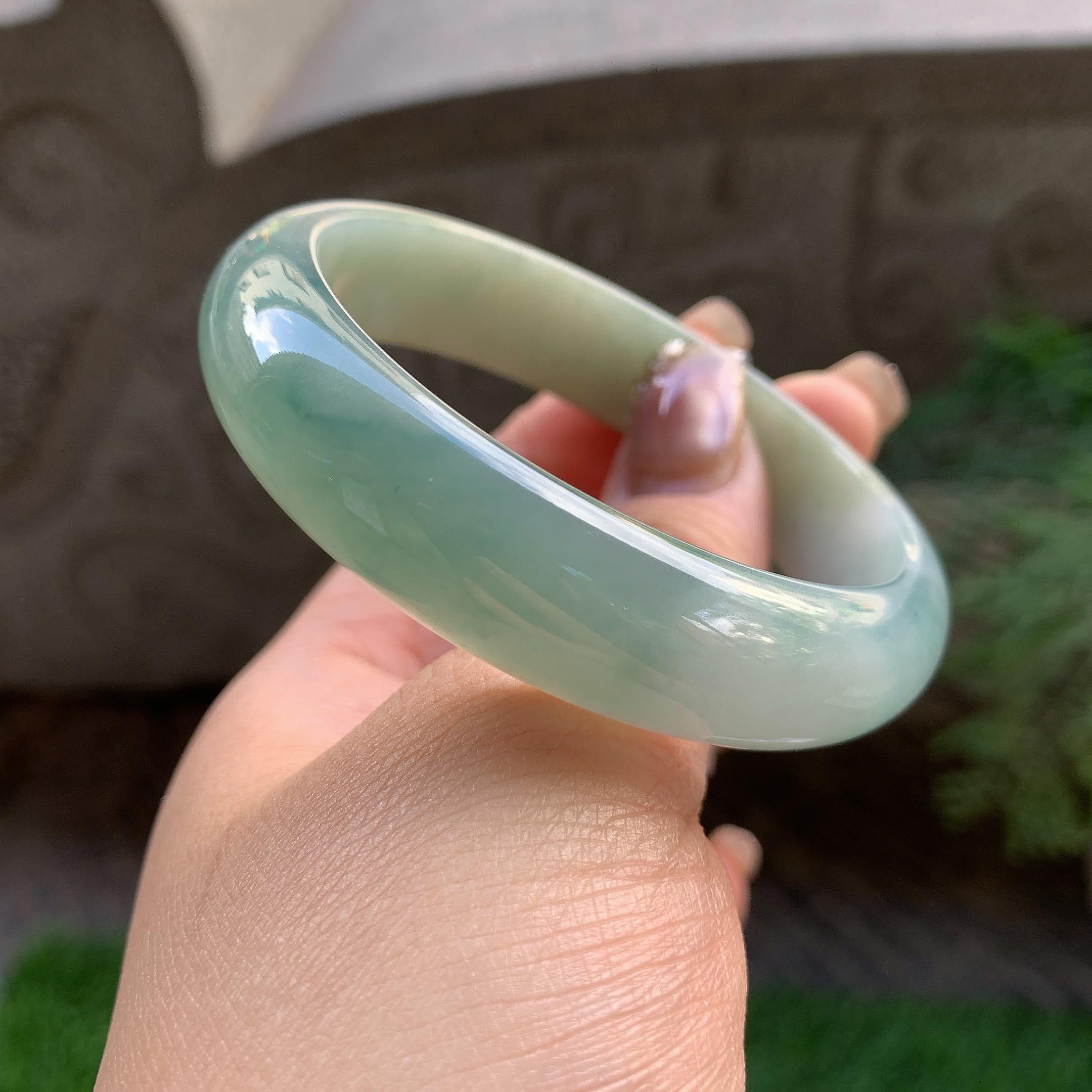 细糯种飘花平安镯（56.4mm）（yc293325）