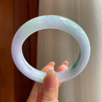 糯冰春带彩翡翠平安镯（58mm)（yc345537）