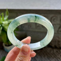 糯冰种飘花平安镯（55.4mm）（yc310093）