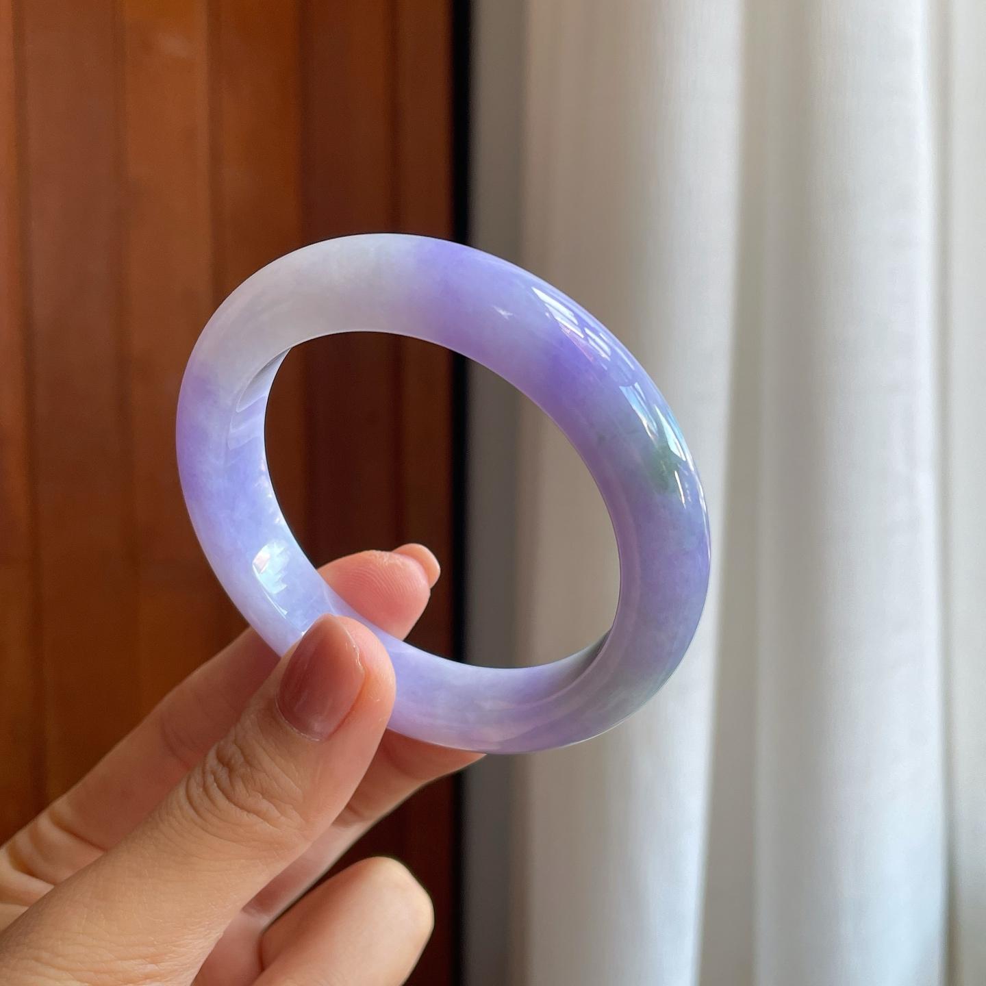 糯冰紫罗兰翡翠平安镯（54.5mm）（yc278713）