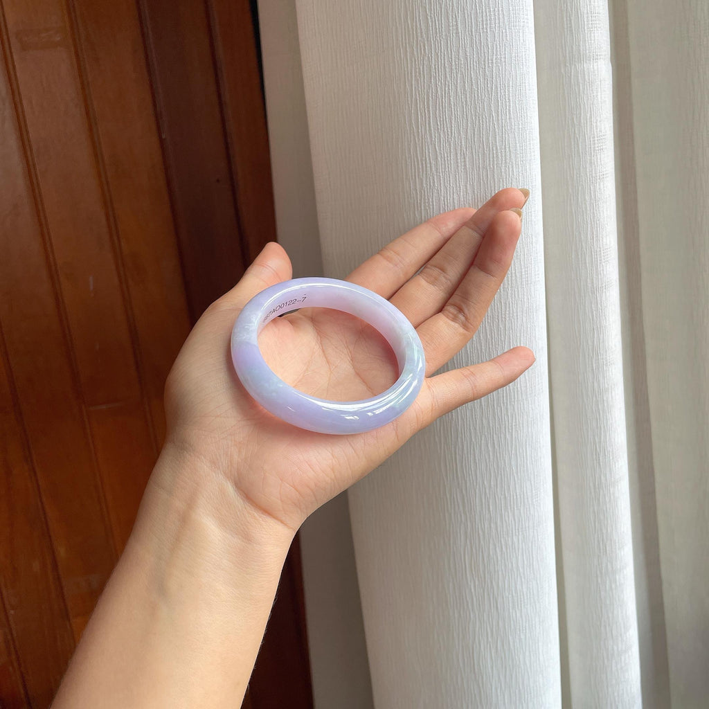 糯冰紫罗兰翡翠平安镯（54mm）（yc407494）