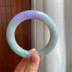 糯冰春带彩翡翠圆条手镯（55.2mm)（yc316084）