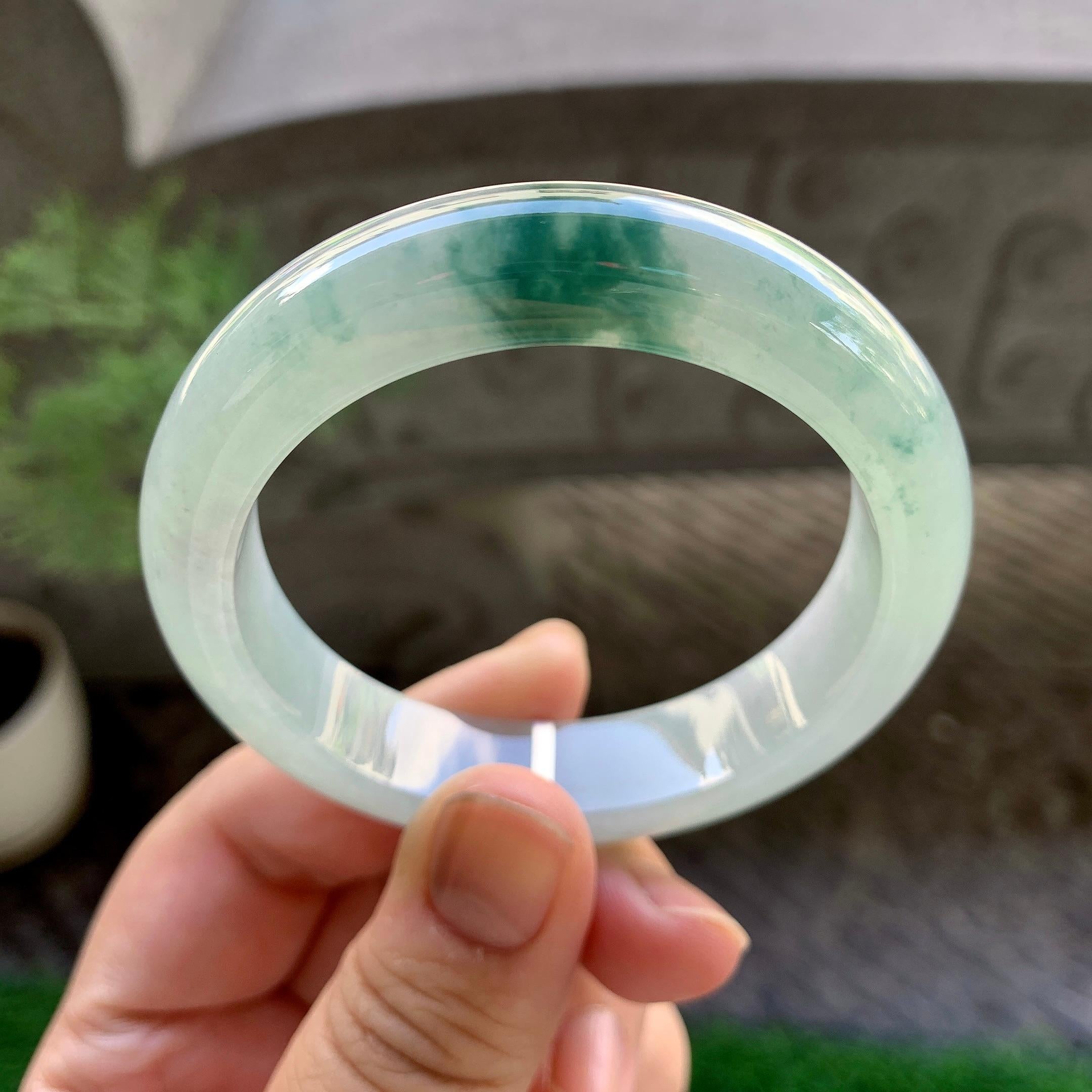 细糯种飘花平安镯（51.4mm）（yc229798）