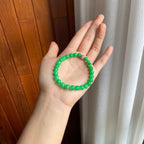 糯冰满绿翡翠珠串手串（yc247646）