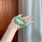 冰种满绿翡翠平安镯（56mm)（yc380001）