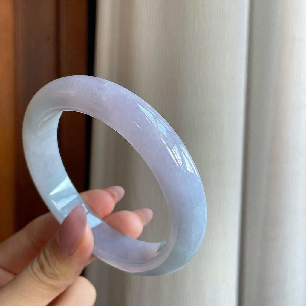糯冰椿底翡翠平安镯（62mm）（yc289692）