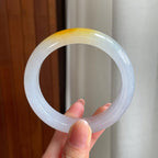 冰种黄翡翡翠平安镯（56.6mm)（yc330574）