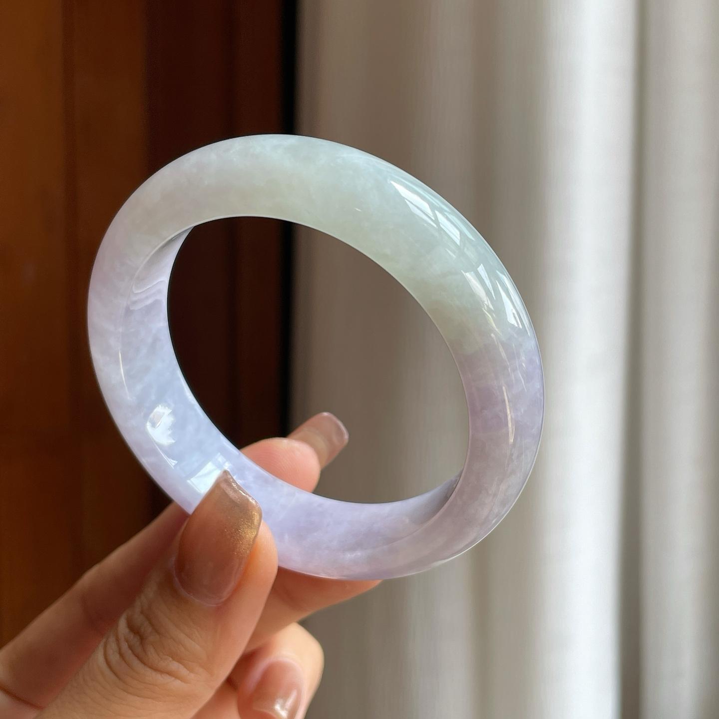 糯冰紫罗兰翡翠平安镯（54.5mm）（yc373911）