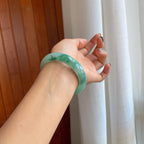 冰种飘花翡翠平安镯（56.7mm）（yc278717）