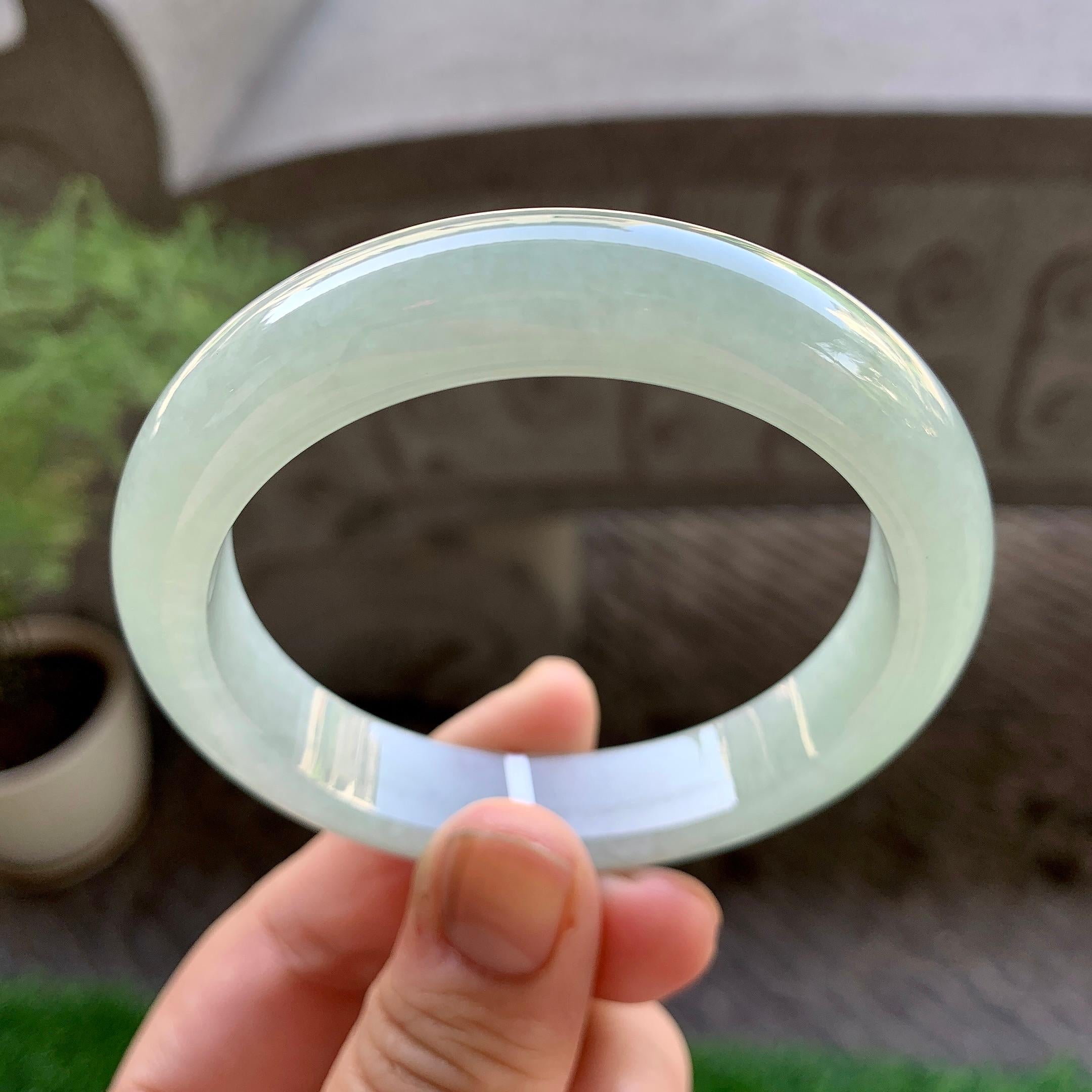 细糯种淡晴底平安镯（56mm）（yc240758）