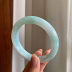 糯冰蓝晴底翡翠平安镯（60mm）（yc333078）