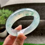 冰种飘花宽版轮胎手镯（58.2mm）（yc225044）