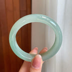 糯冰种晴底翡翠平安镯（55.3mm)（yc363406）