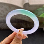 糯冰种春彩圆条手镯（54.2mm）（yc272778）