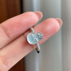 18k金镶冰种无色翡翠戒指（yc335283）