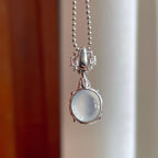 18k金钻镶冰种翡翠蛋面吊坠（yc257275）