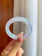 冰种飘花翡翠平安镯（52.8mm）（yc268252）